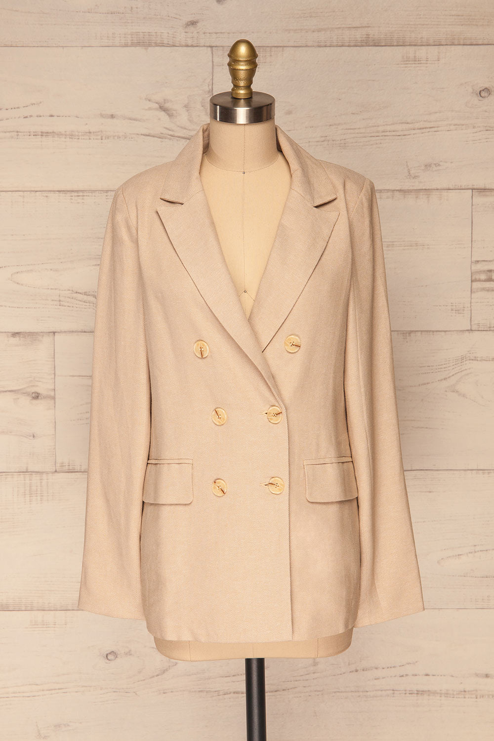 Samarate Beige Blazer | Veston Beige | La Petite Garçonne front view