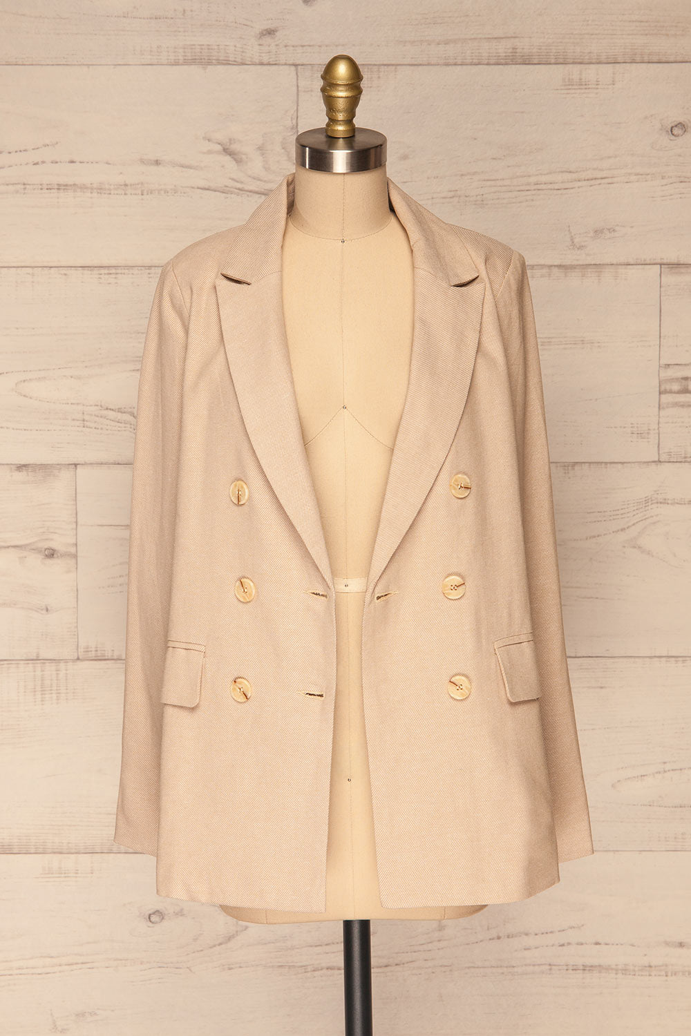 Samarate Beige Blazer | Veston Beige | La Petite Garçonne front view open