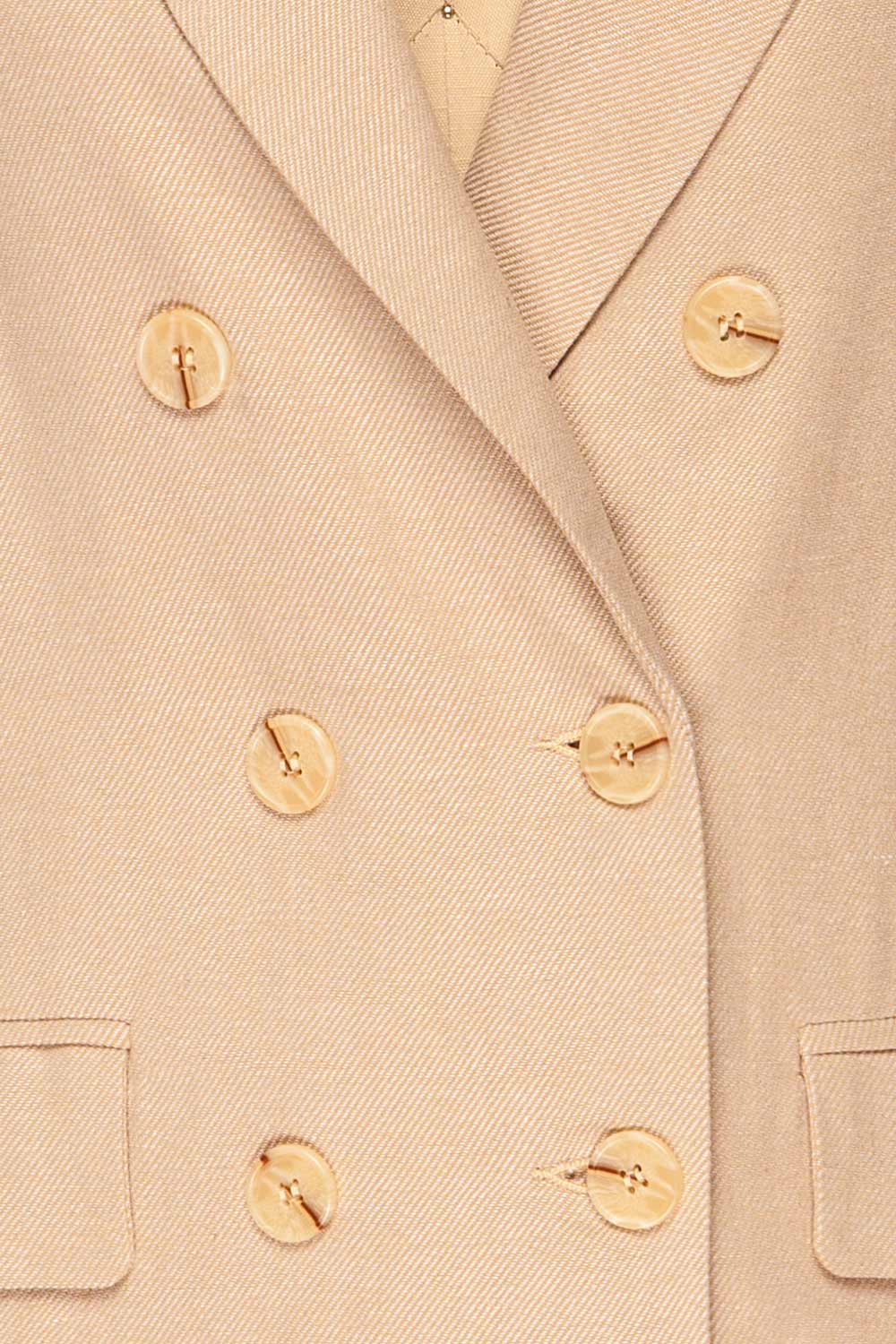 Samarate Beige Blazer | Veston Beige | La Petite Garçonne fabric detail
