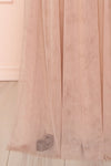 Samina Taupe Tulle Maxi Dress w/ Plunging Neckline | Boudoir 1861 bottom