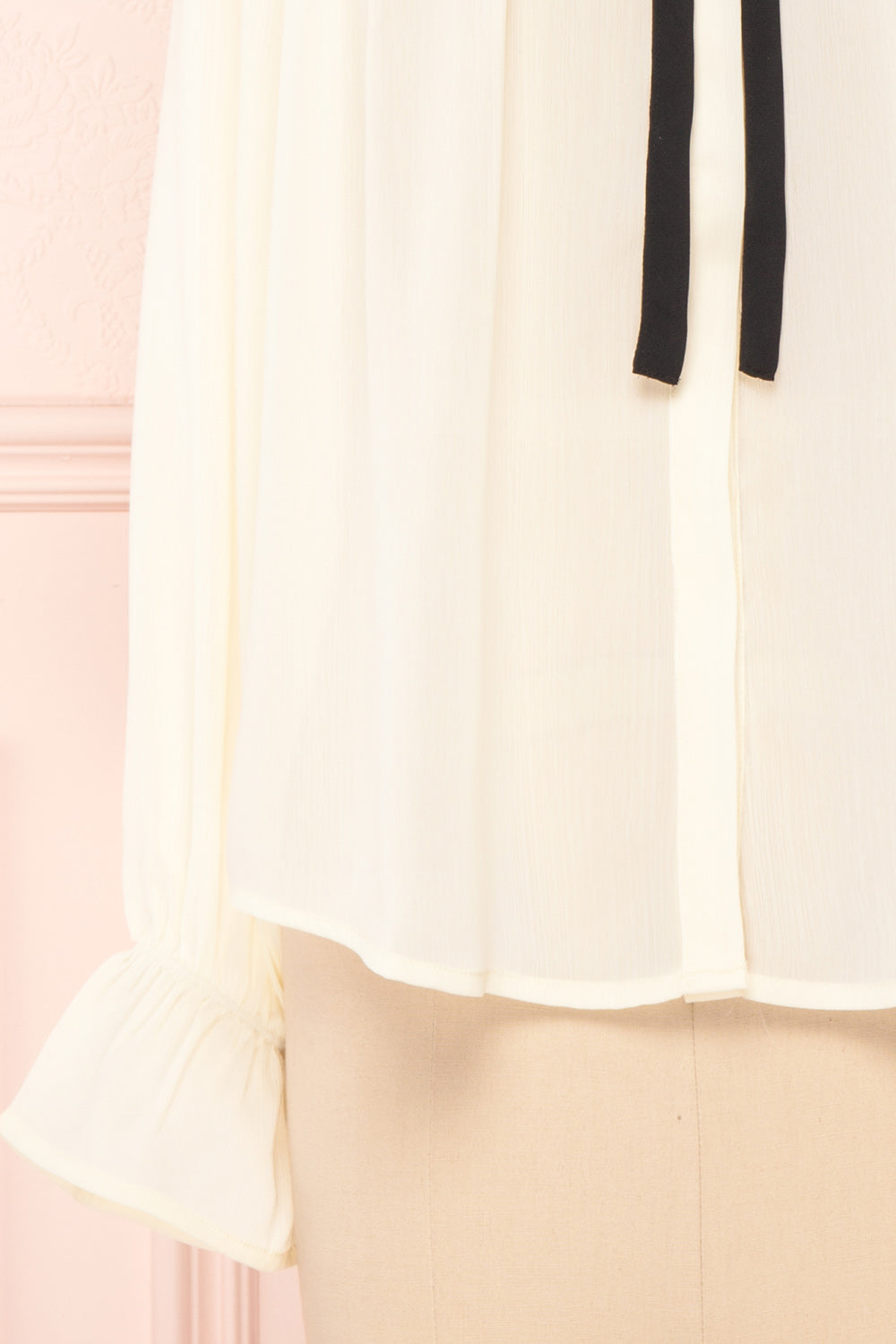 Sangmu | Cream Chiffon Blouse