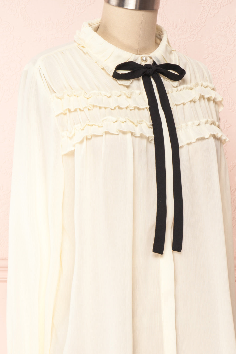 Sangmu | Cream Chiffon Blouse