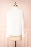 Saponaria White Long Sleeve Lace Collar Blouse | Boutique 1861 back view