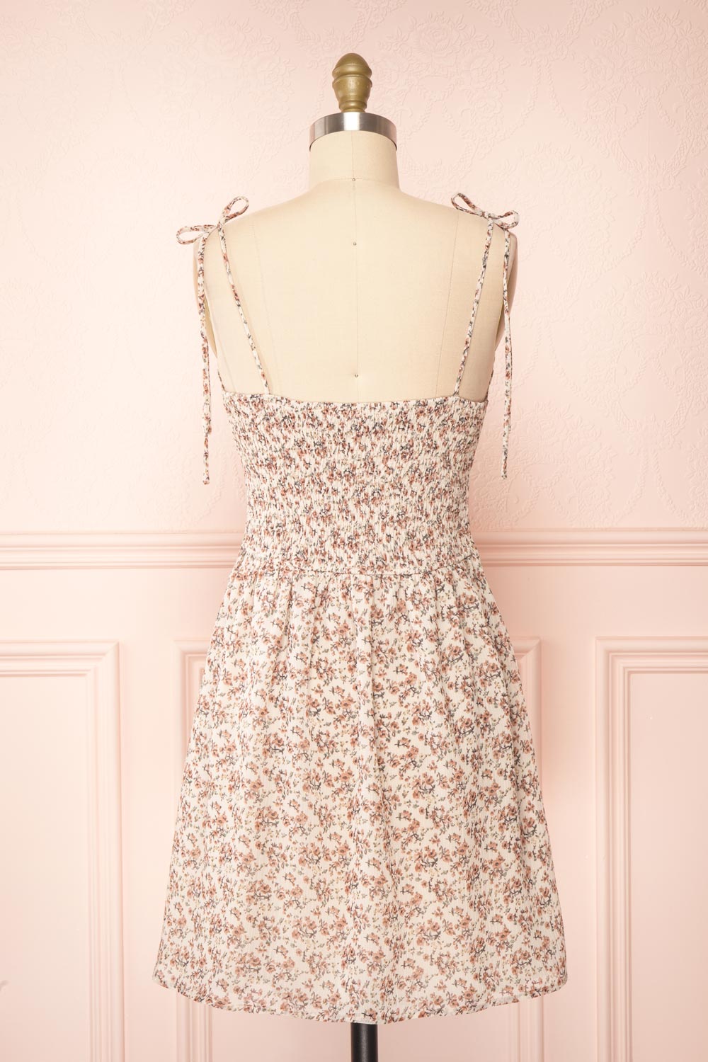 Sazah Floral Midi Dress w/ Adjustable Straps | Boutique 1861 back view