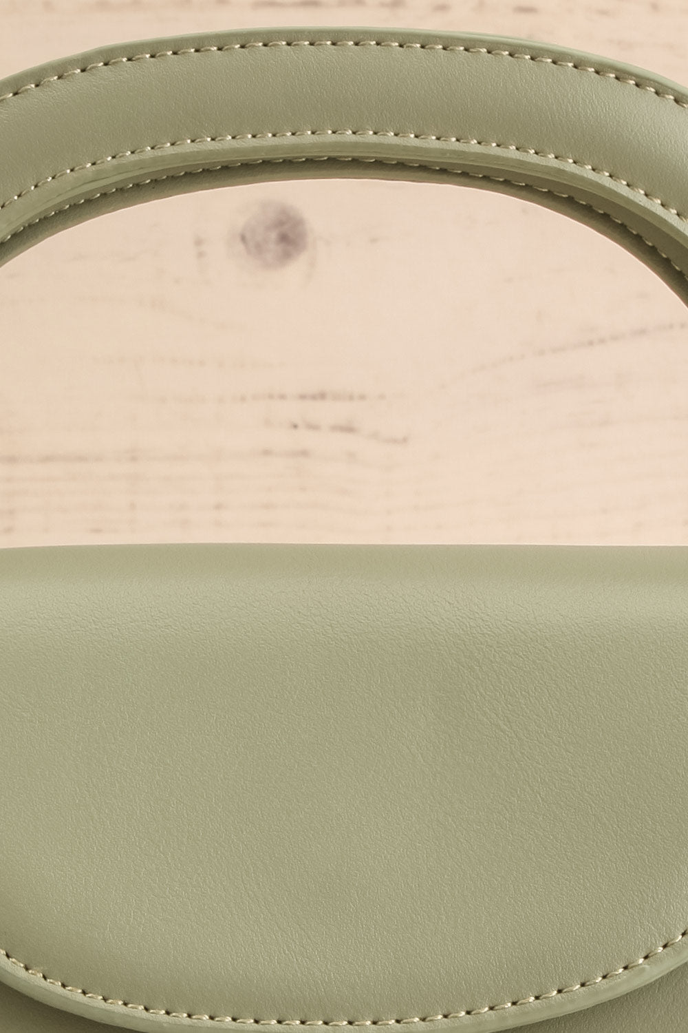 Scorpius Sauge Handbag w/ Removable Strap | La petite garçonne front close-up