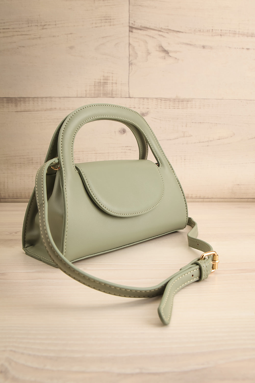 Scorpius Sauge Handbag w/ Removable Strap | La petite garçonne side view