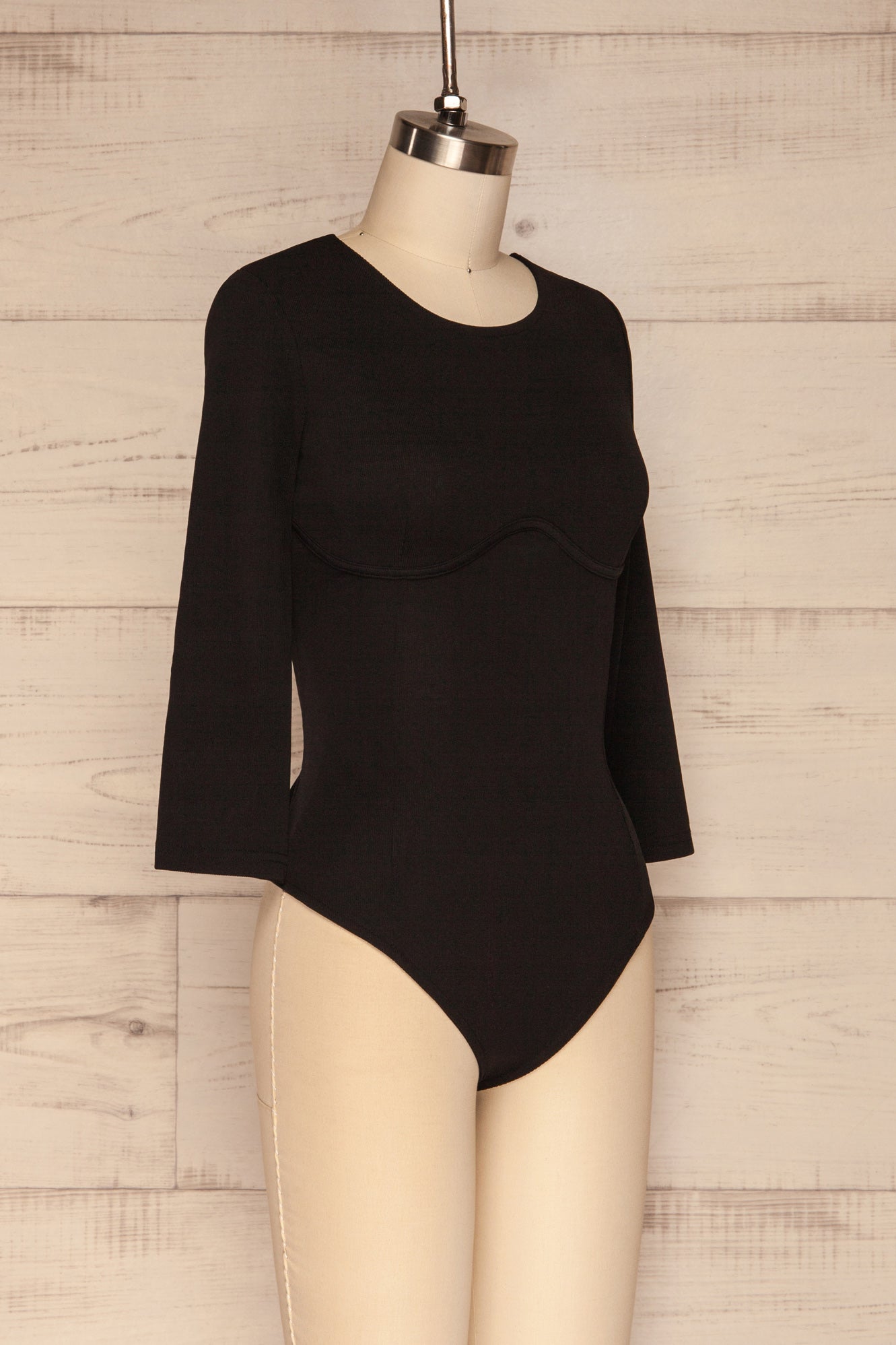 Scunthorpe Black Open Back Bodysuit | La petite garçonne side view