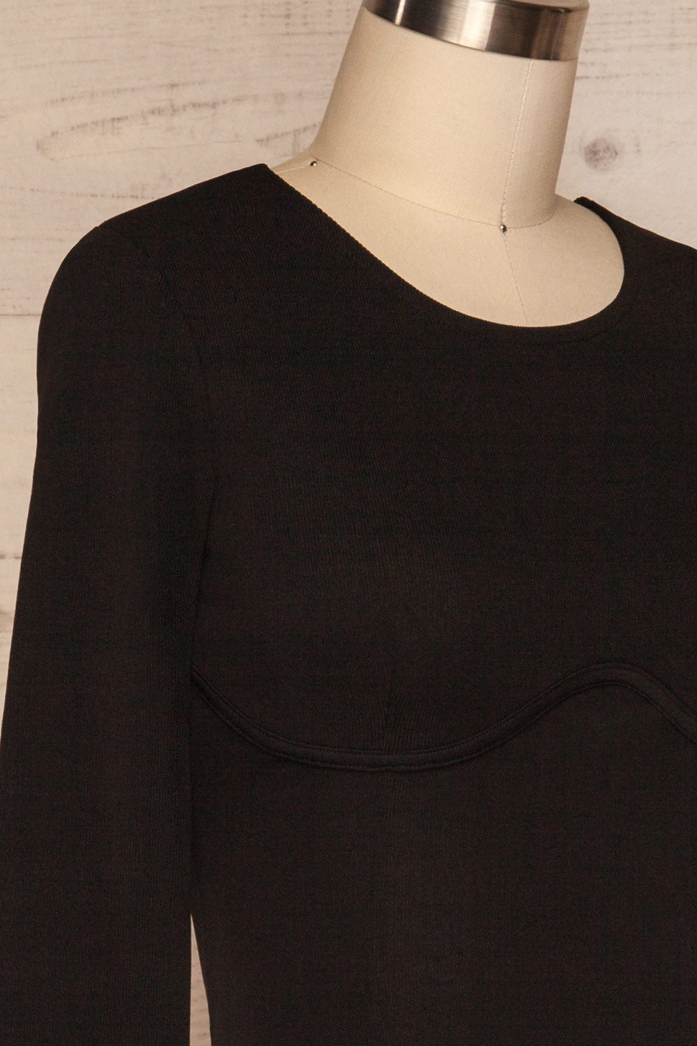 Scunthorpe Black Open Back Bodysuit | La petite garçonne side close up