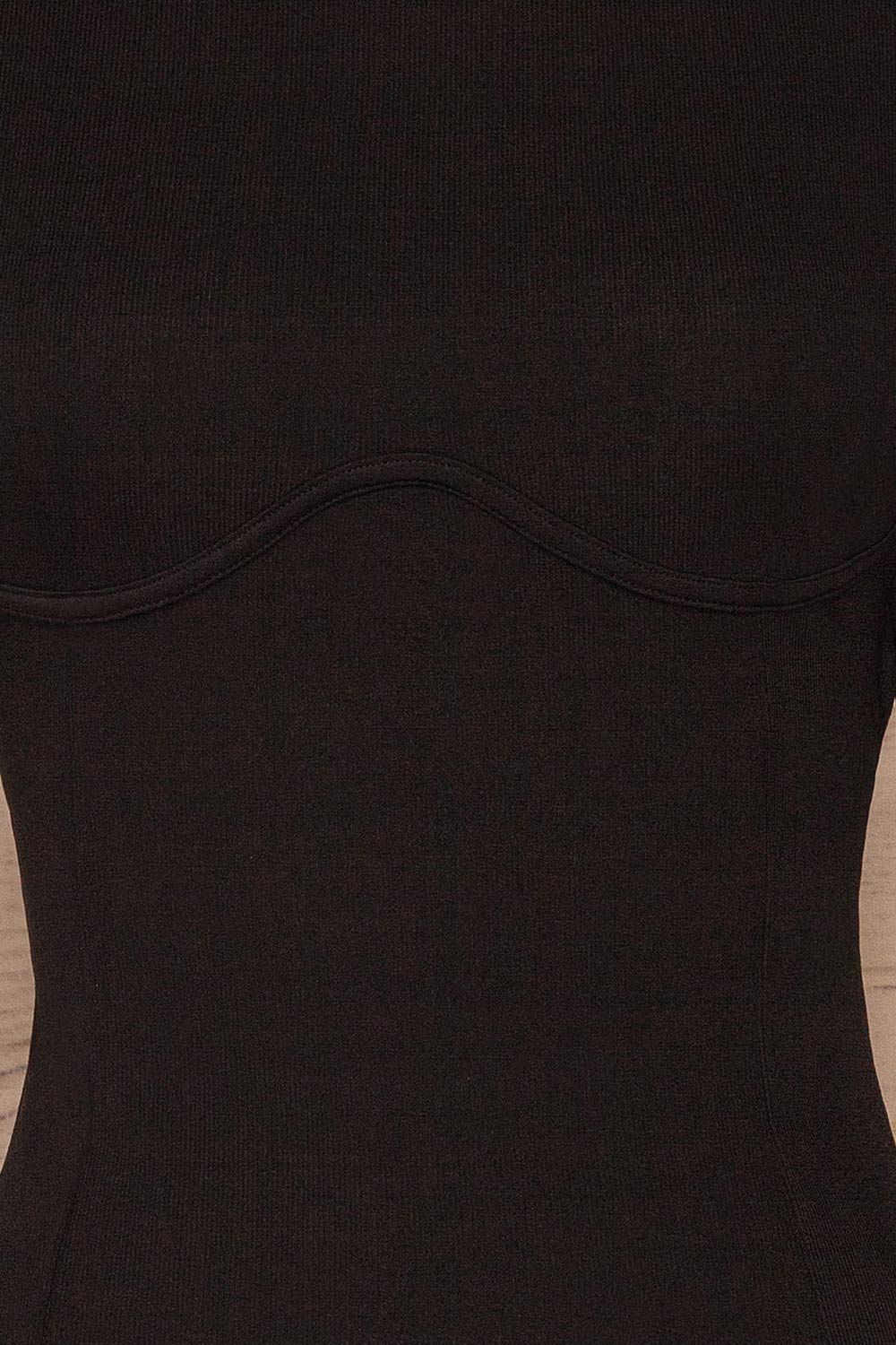 Scunthorpe Black Open Back Bodysuit | La petite garçonne fabric
