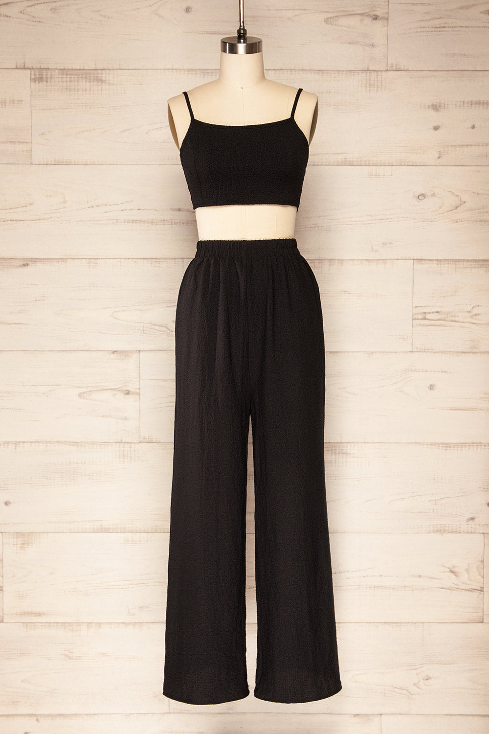 Set Allyf Black Crop Top And Pants Set | La Petite Garçonne set