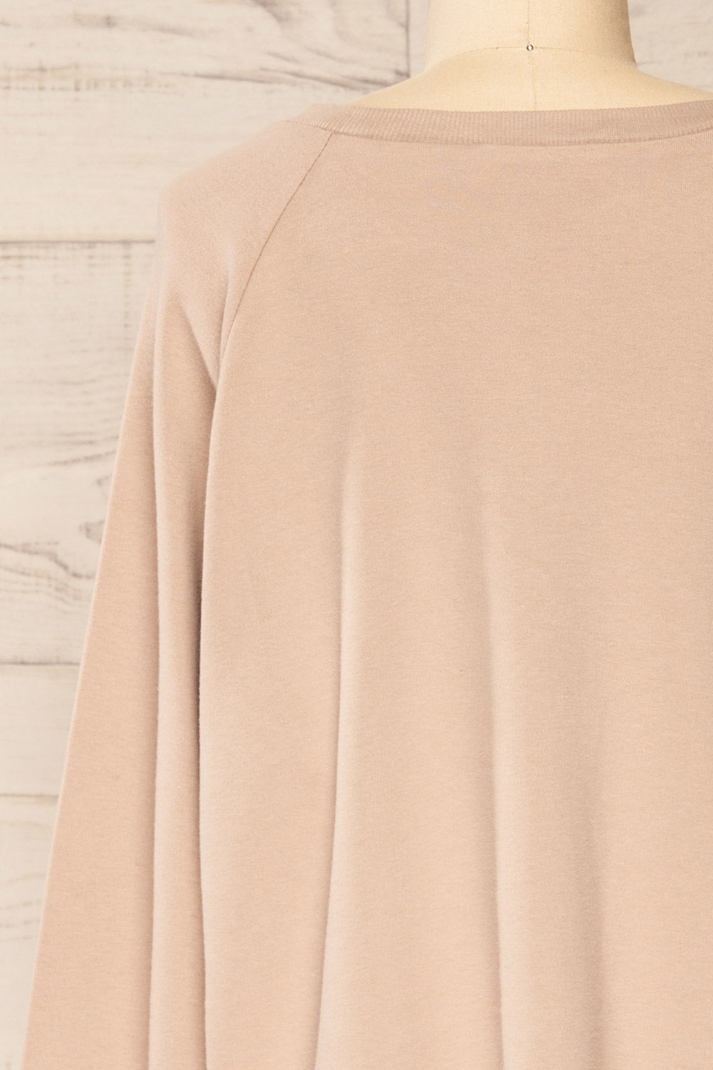 Set Brie Mocha Taupe Sweater and Lounge Pants | La petite garçonne top back close-up