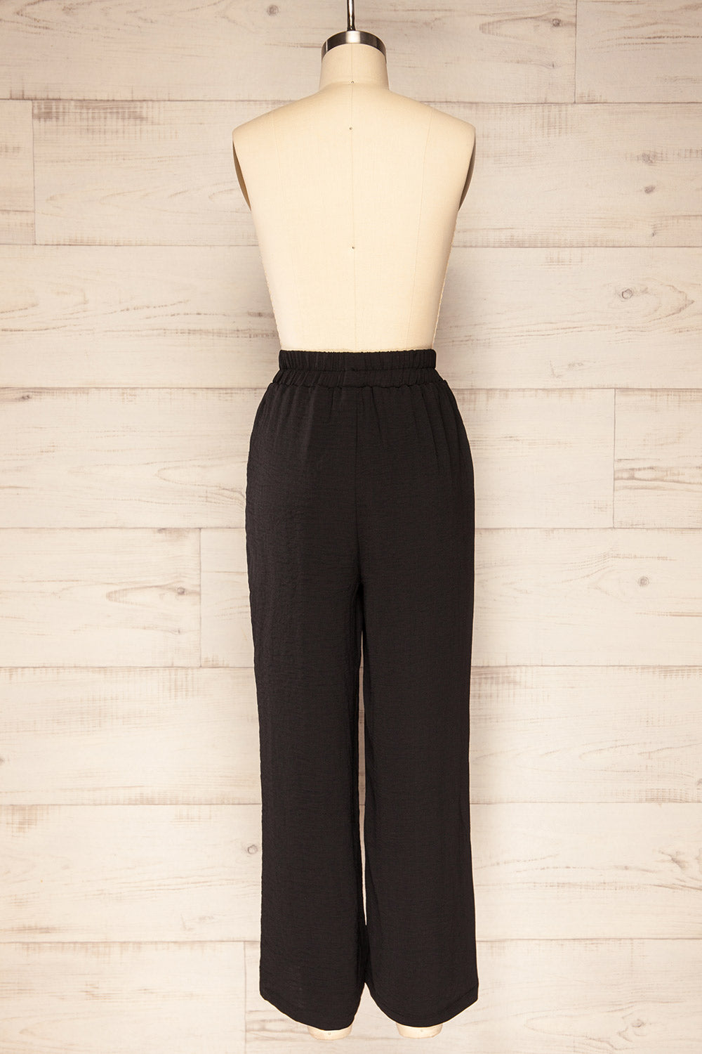 Set Iasi Black Crop Top & Pants Set | La petite garçonne back view