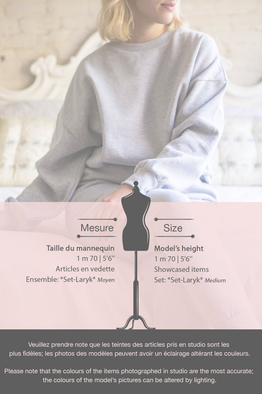 Set Laryk Light Grey Sweater & Joggers | La Petite Garçonne model fiche