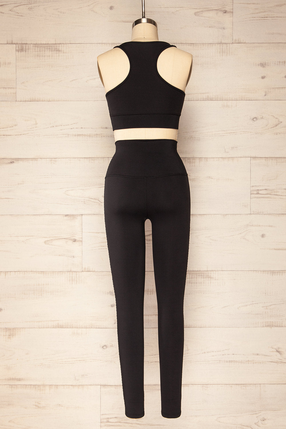 Set Mida Black Sports Bra & Leggings Set | La petite garçonne back view
