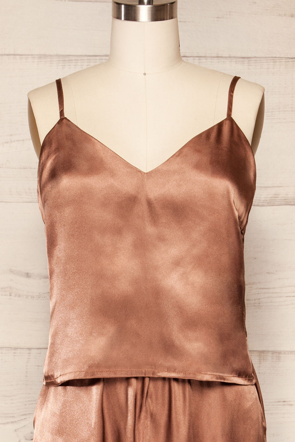 Set Prigatef Satin Cami & Pants | La petite garçonne front close up