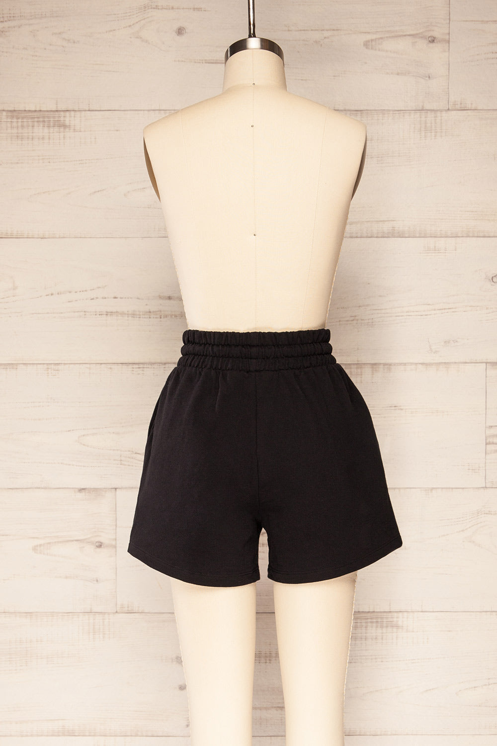Set Rebec Black Cropped Sweater & Shorts | La petite garçonne back view
