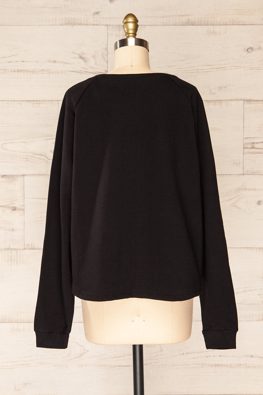 Set Rebec Black Cropped Sweater & Shorts | La petite garçonne top back view