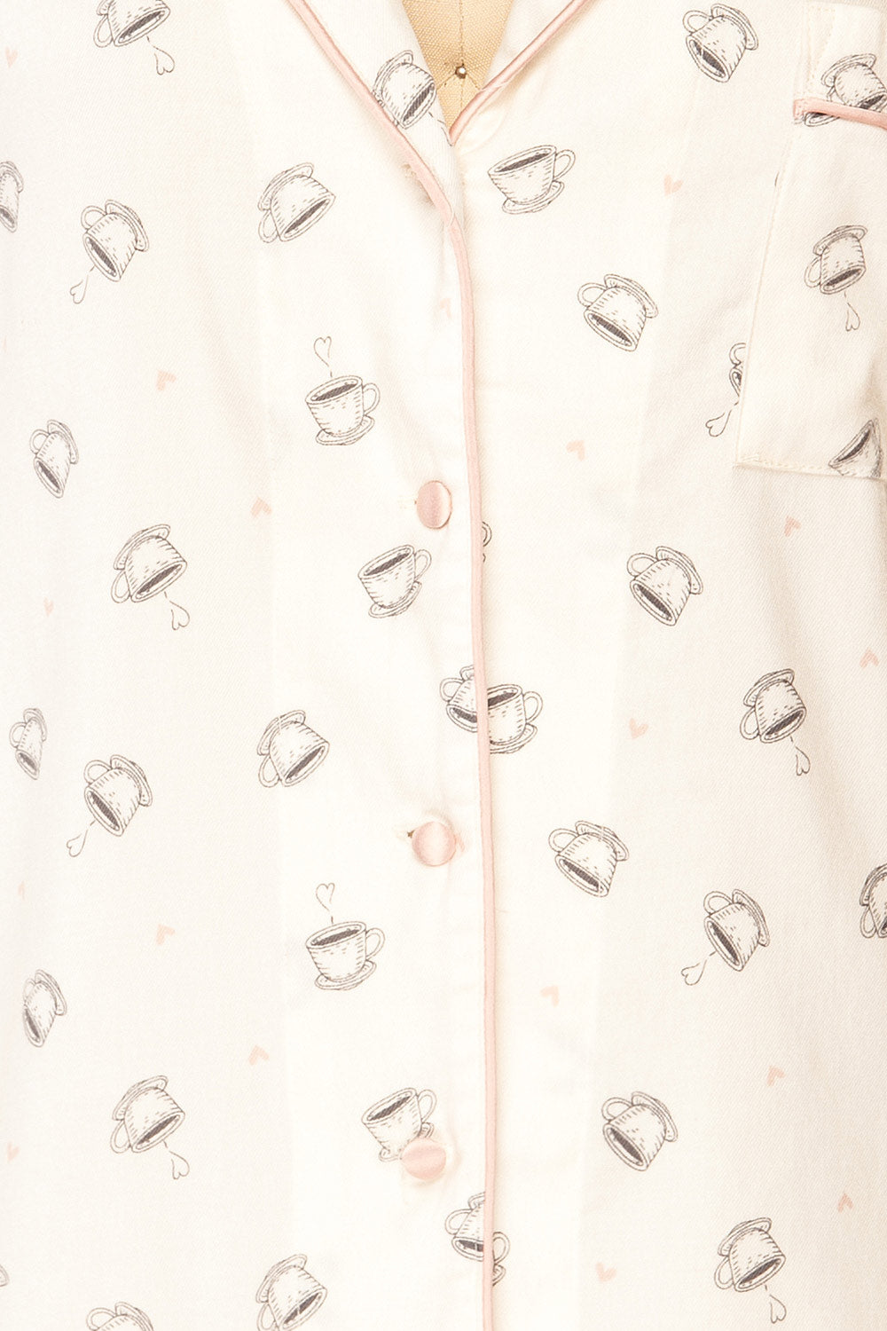 Set Valjevo Pyjama Set w/ Coffee Mug Print | La petite garçonne details
