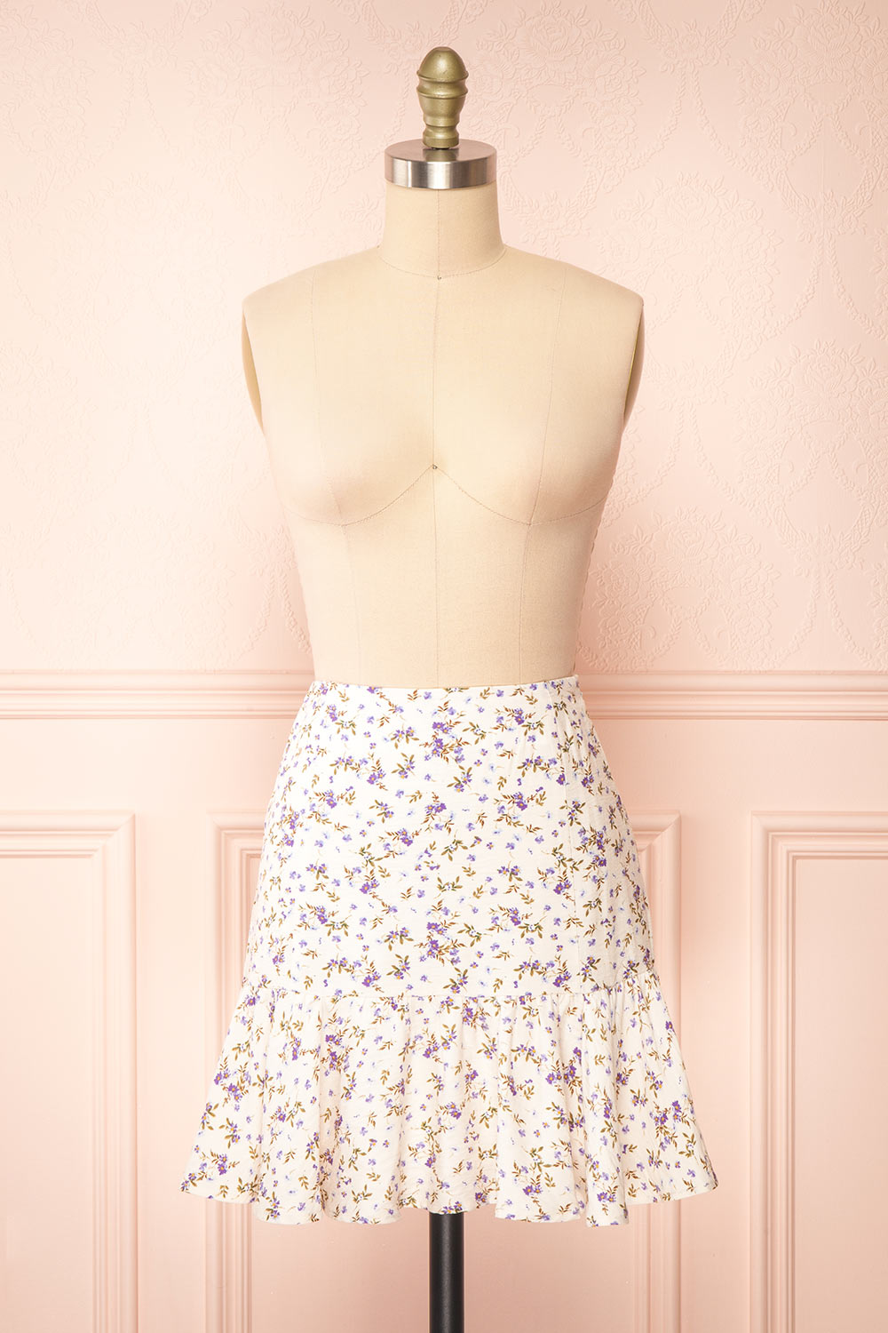 Shantey Short Floral Skirt with Ruffles | Boutique 1861 front view