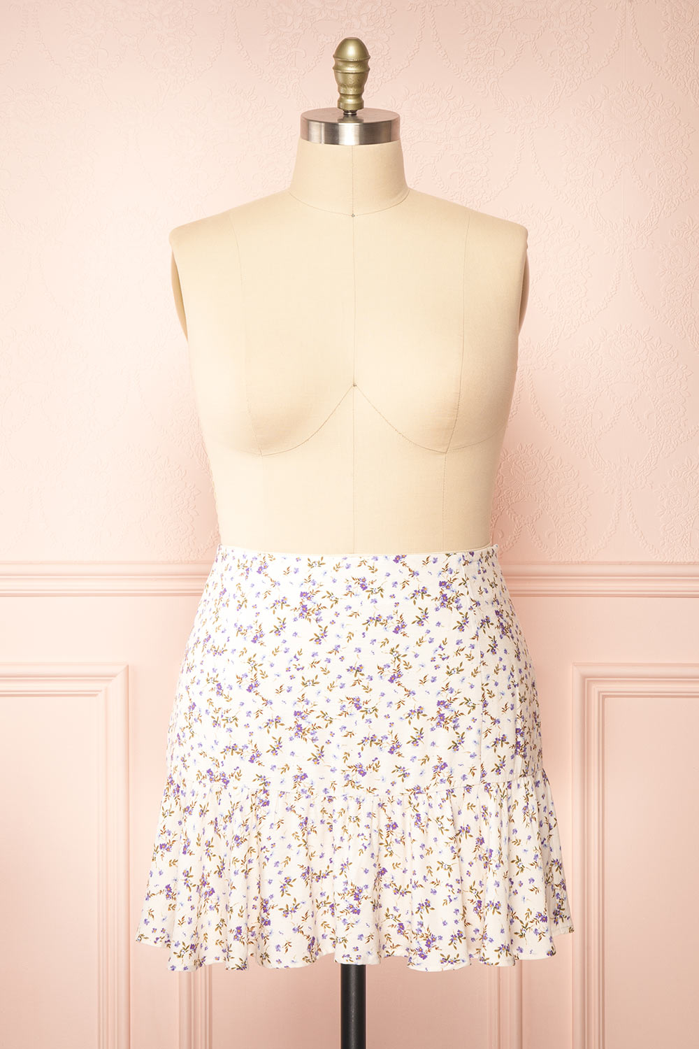 Shantey Short Floral Skirt with Ruffles | Boutique 1861 front plus size