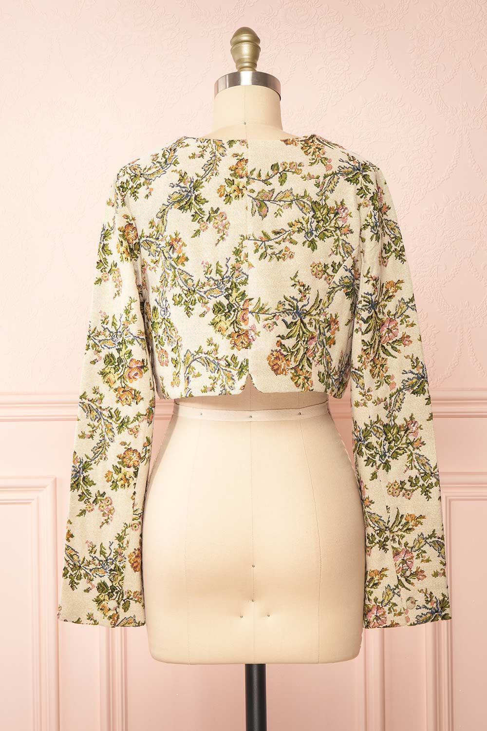 Sharmila Jacquard Cropped Vest w/ Scalloped Hem | Boutique 1861 back view