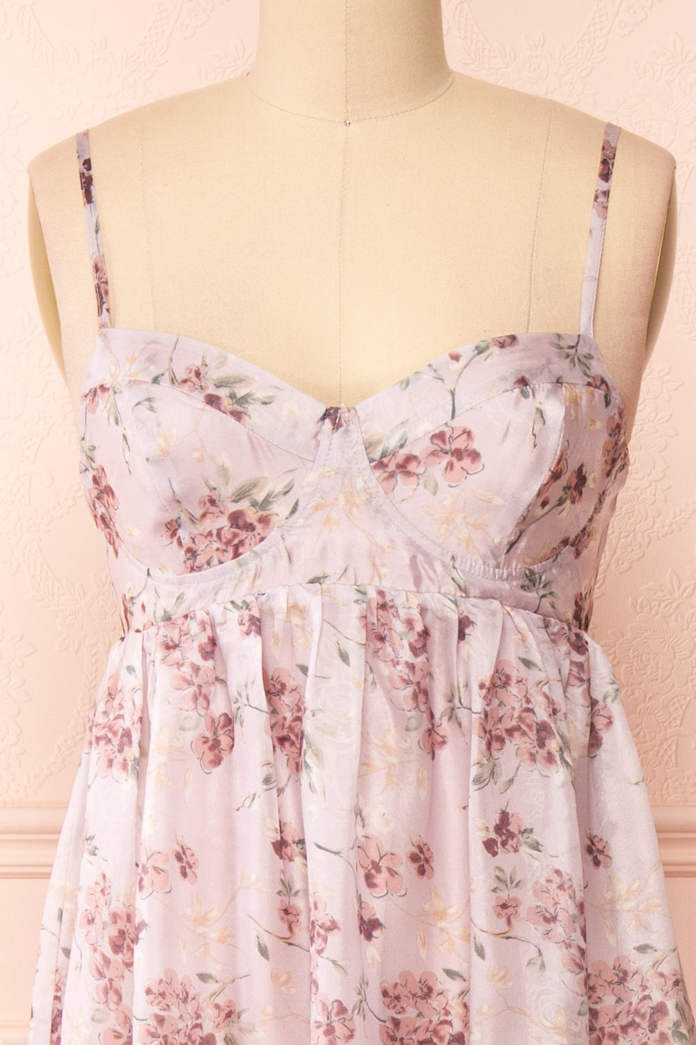 Shayla Floral Tiered Midi Dress | Boutique 1861 front close-up