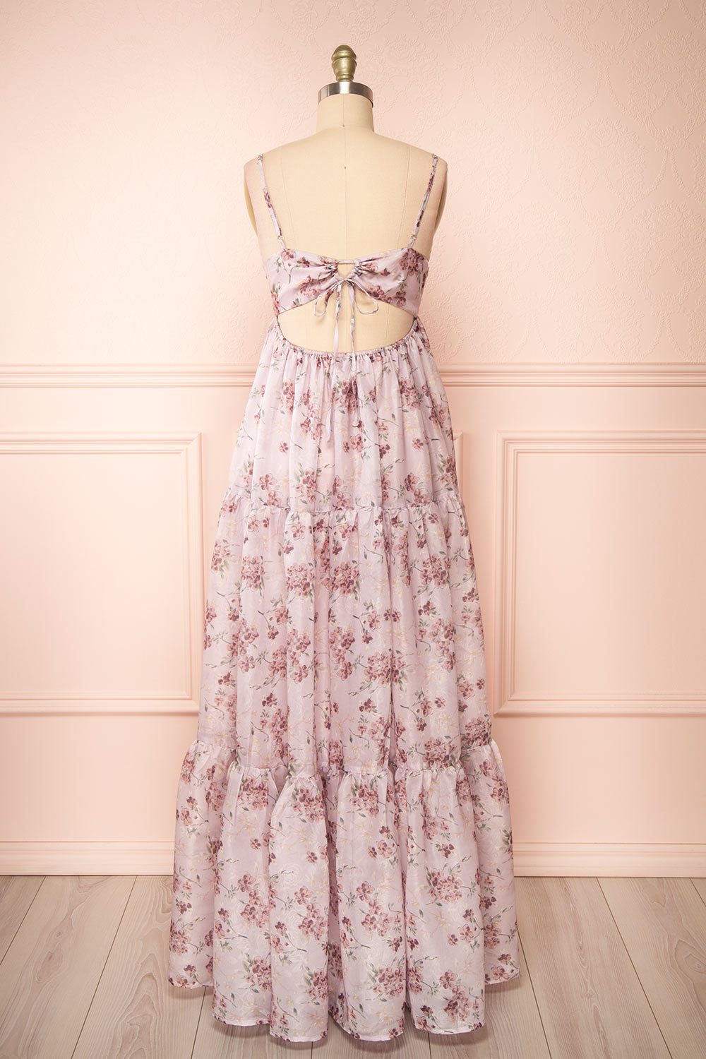 Shayla Floral Tiered Midi Dress | Boutique 1861 back view