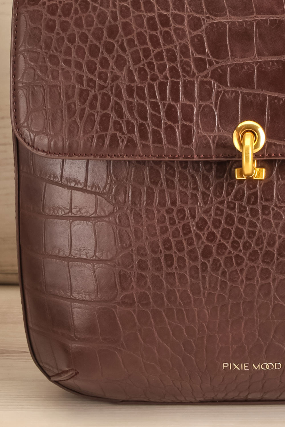 Serphukov Small Vegan Croc Leather Backpack | La petite garçonne texuture