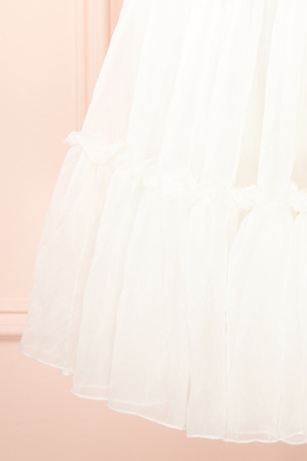 Siena Ivory Tired Tulle Midi Dress | Boutique 1861 bottom