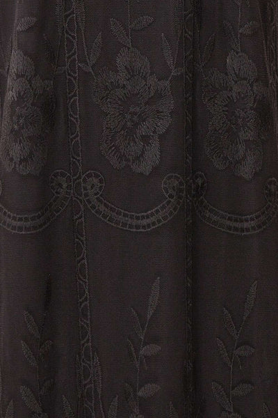 Silens Black Short Sleeveless Lace Halter Dress | Boutique 1861 fabric