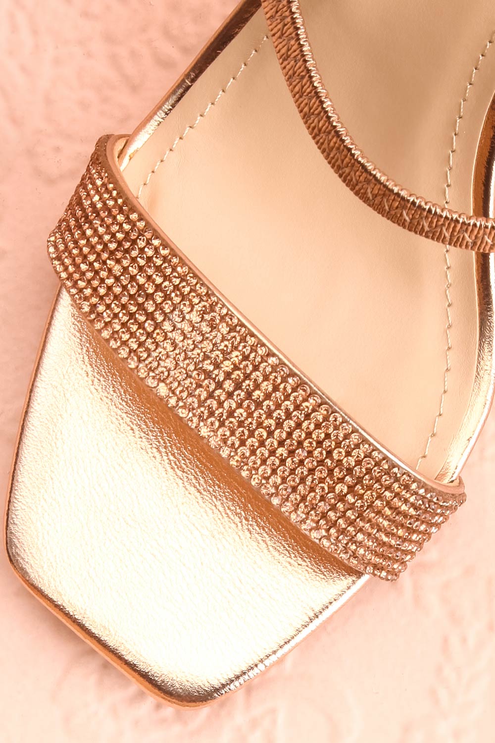 Simart Rosegold Slip-On Sandal Heels | Talons | Boutique 1861 flat close-up