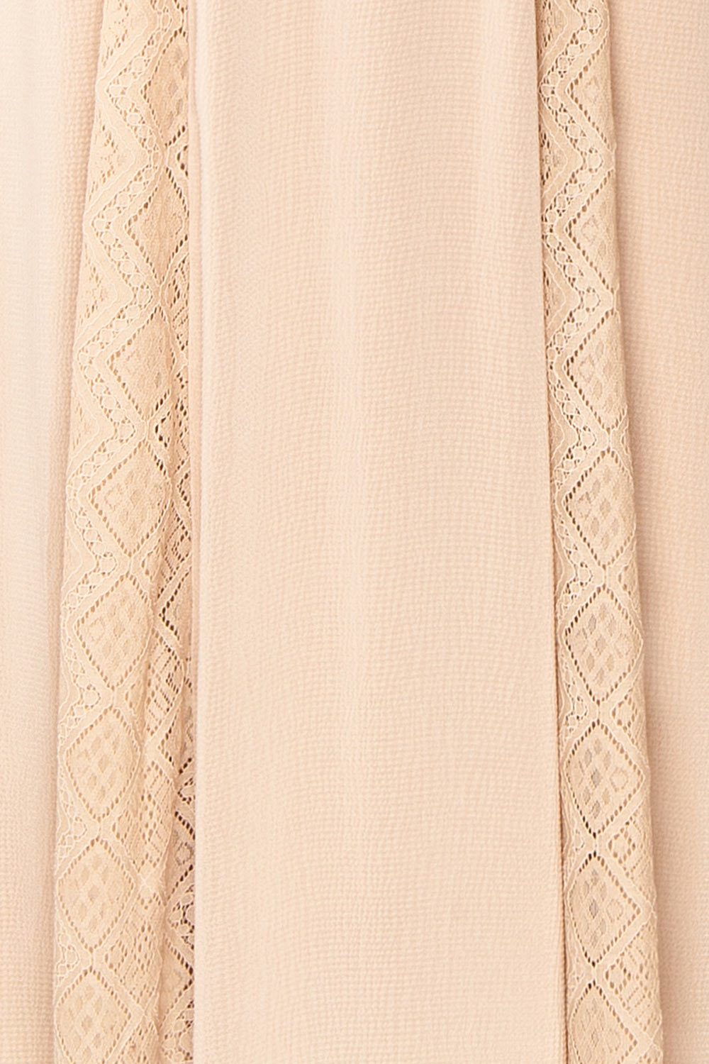 Sirina Long Sleeve Beige Maxi Dress w/ Lace Details | Boutique 1861 fabric