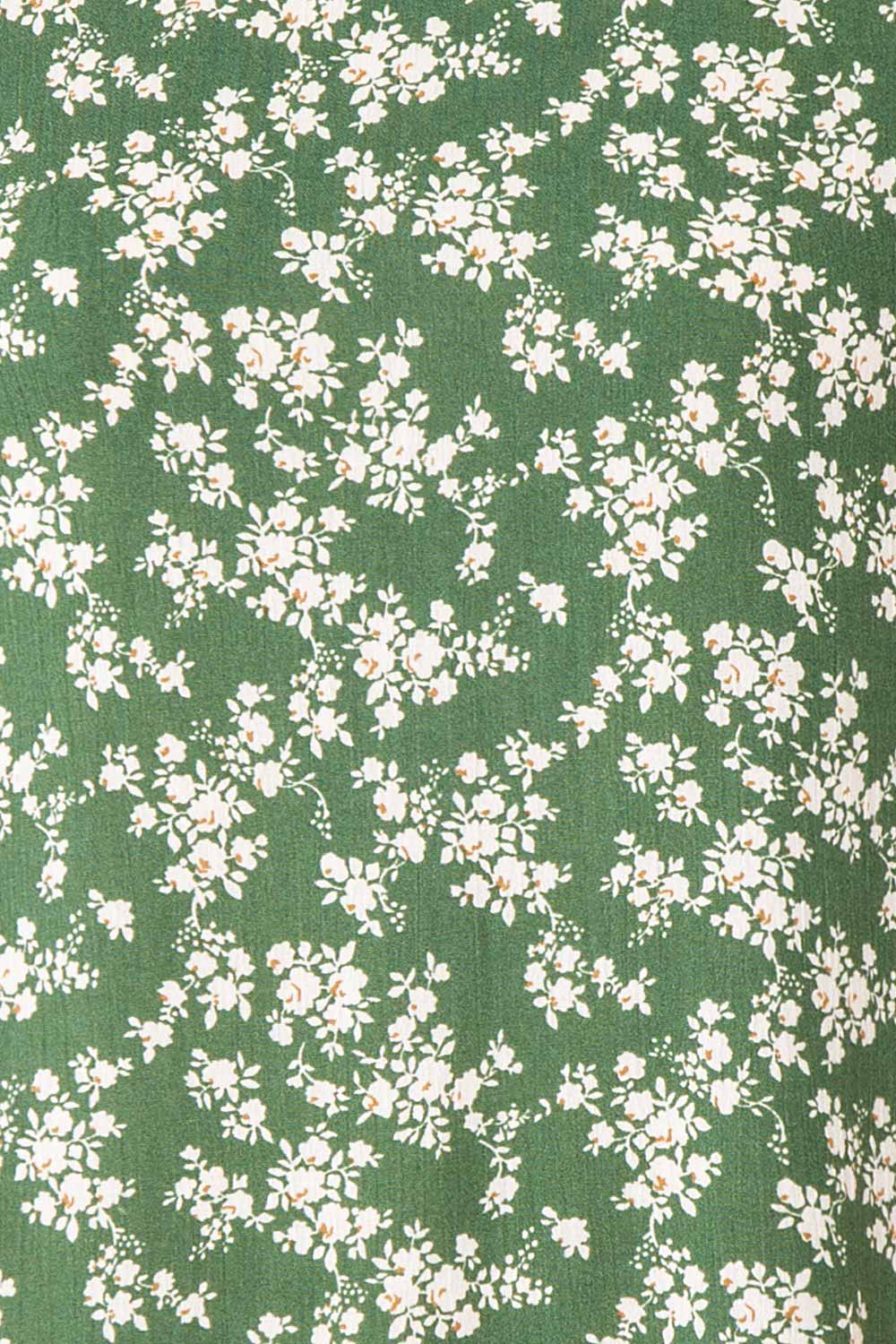 Sisko Green Floral T-Shirt w/ Round Collar | Boutique 1861 fabric