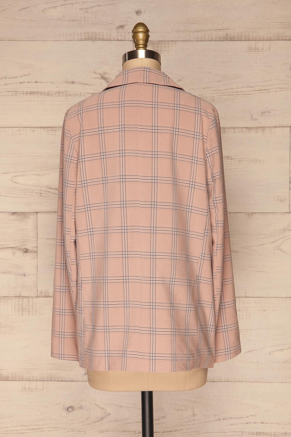 Skerries Rose Pink Plaid Blazer | Veston back view | La Petite Garçonne