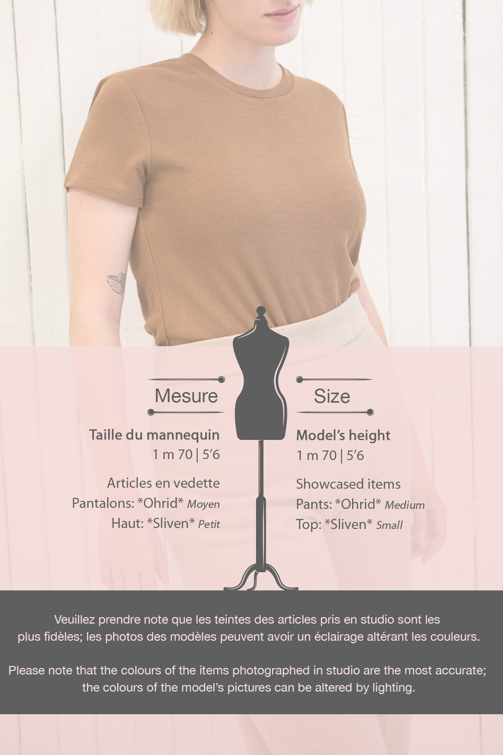 Sliven Basic Brown Round Collar T-Shirt | La petite garçonne size