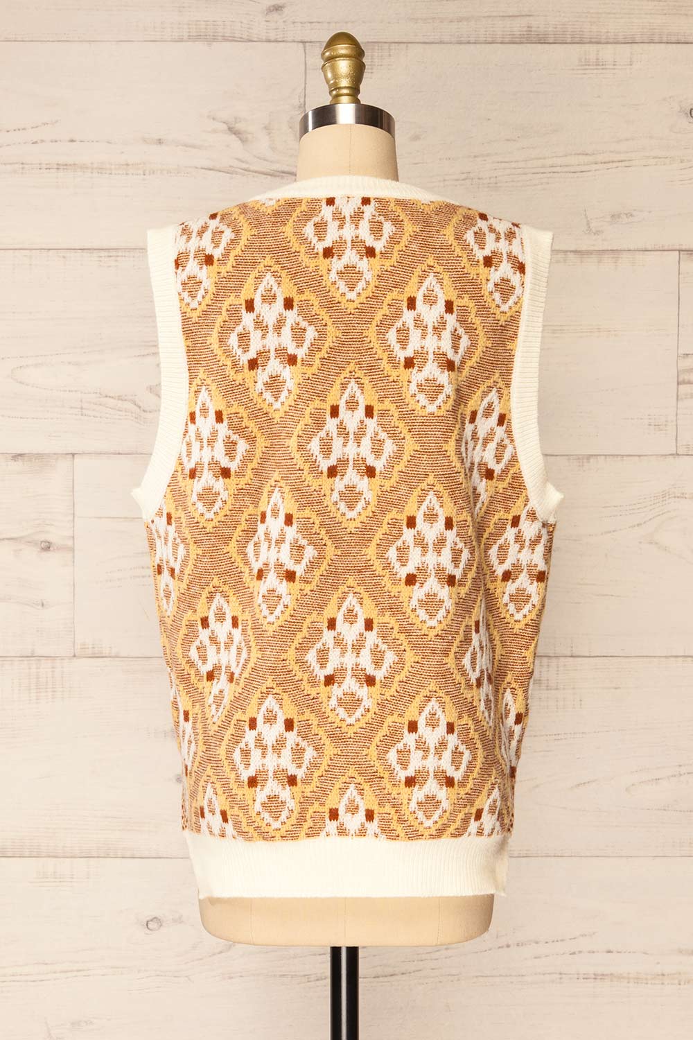 Sloane Patterned Sweater Vest | La petite garçonne back view