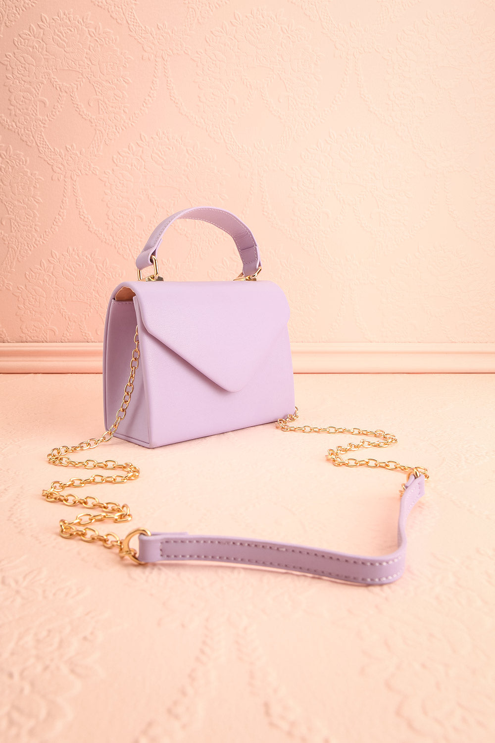 Slovia Lavender Small Handbag w/ Removable Chain Strap | Boutique 1861 side view