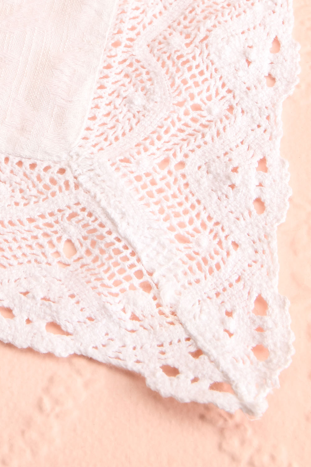 Jacquard Tablecloth Ivory w Crochet Lace Trim | Boutique 1861 3