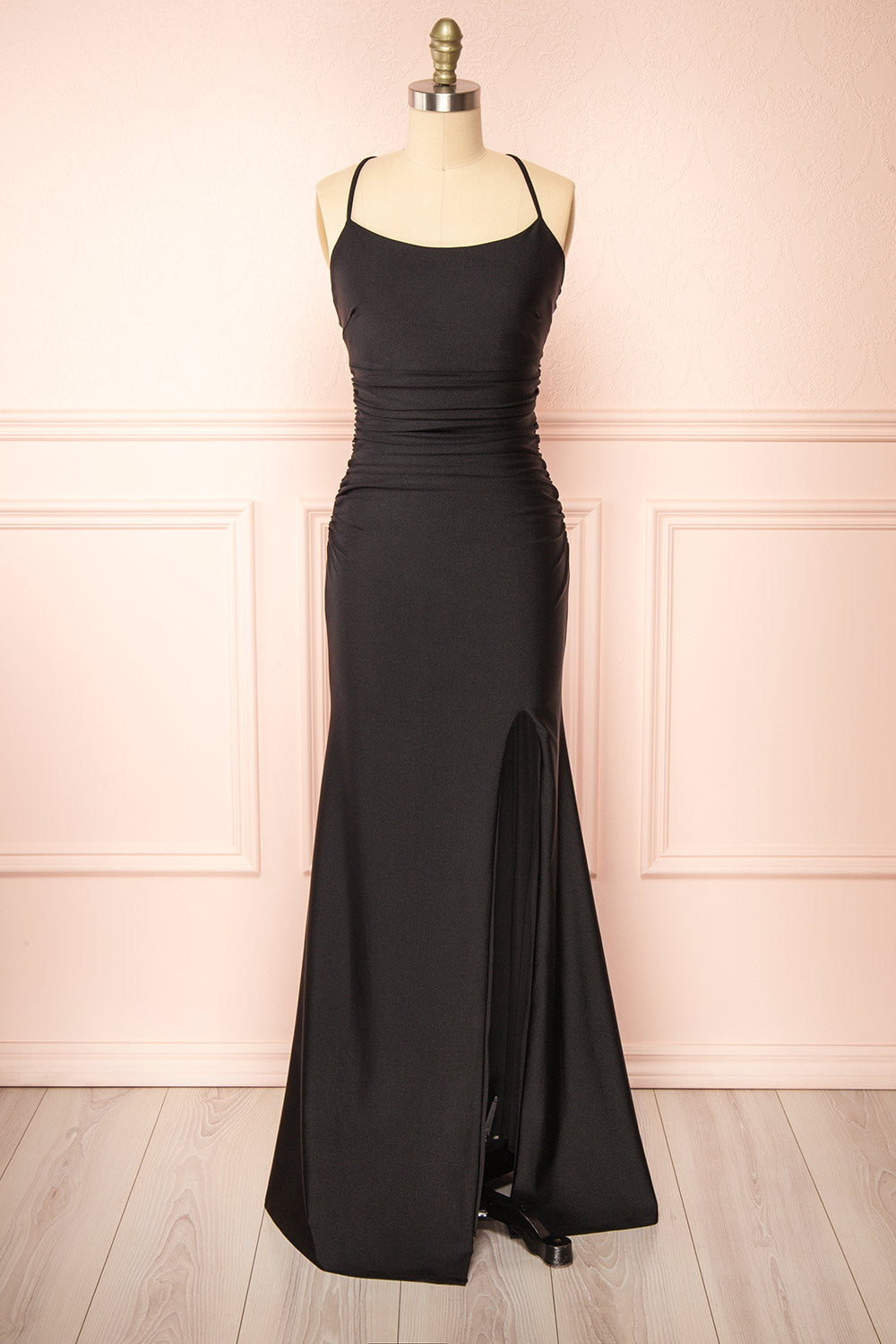 Sonia Black Backless Mermaid Maxi Dress with Slit Boutique 1861