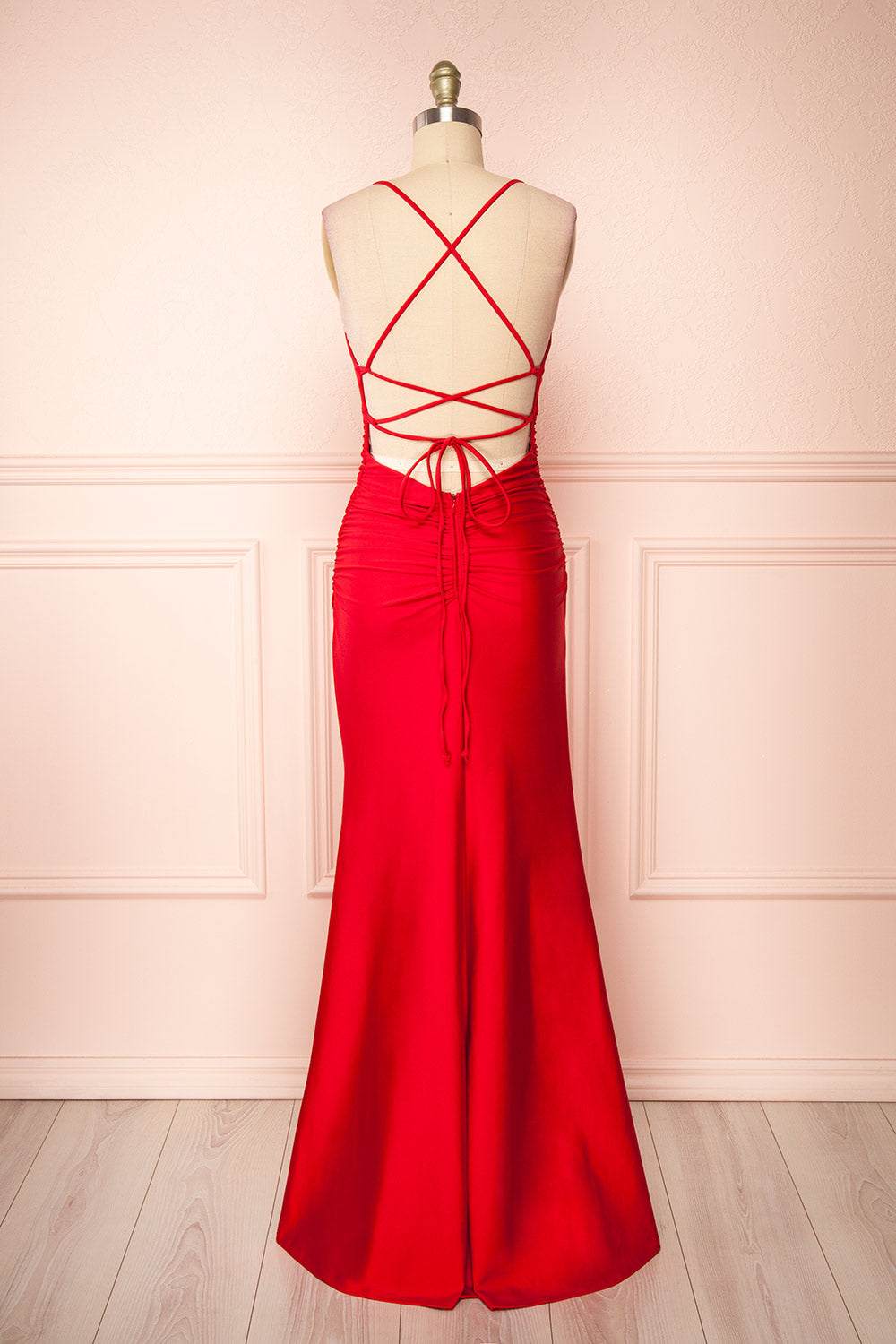 Sonia Red Backless Mermaid Maxi Dress w/ Slit | Boutique 1861 Sonia Red Backless Mermaid Maxi Dress w/ Slit | Boutique 1861