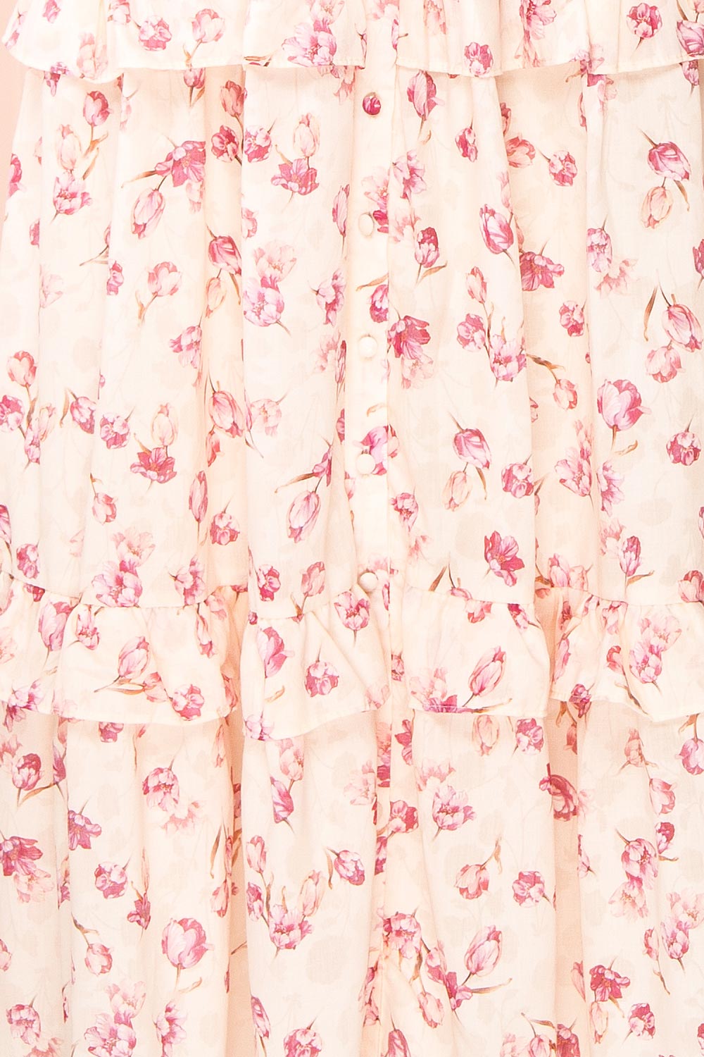 Splendidum Tiered Floral Midi Dress w/ Ruffles | Boutique 1861 -fabric