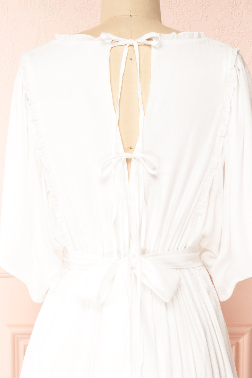 Stardust Short Sleeve Midi Dress w/ Laced Back | Boutique 1861 back close-up