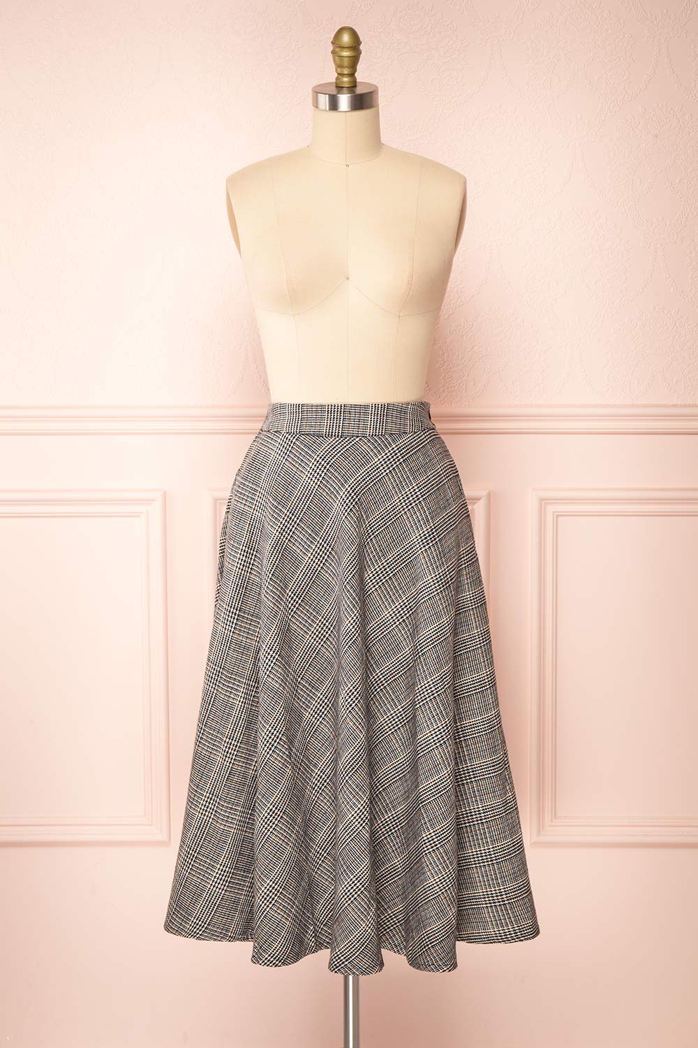 Staulinn Glen Plaid A-Line Midi Circle Skirt Boutique 1861
