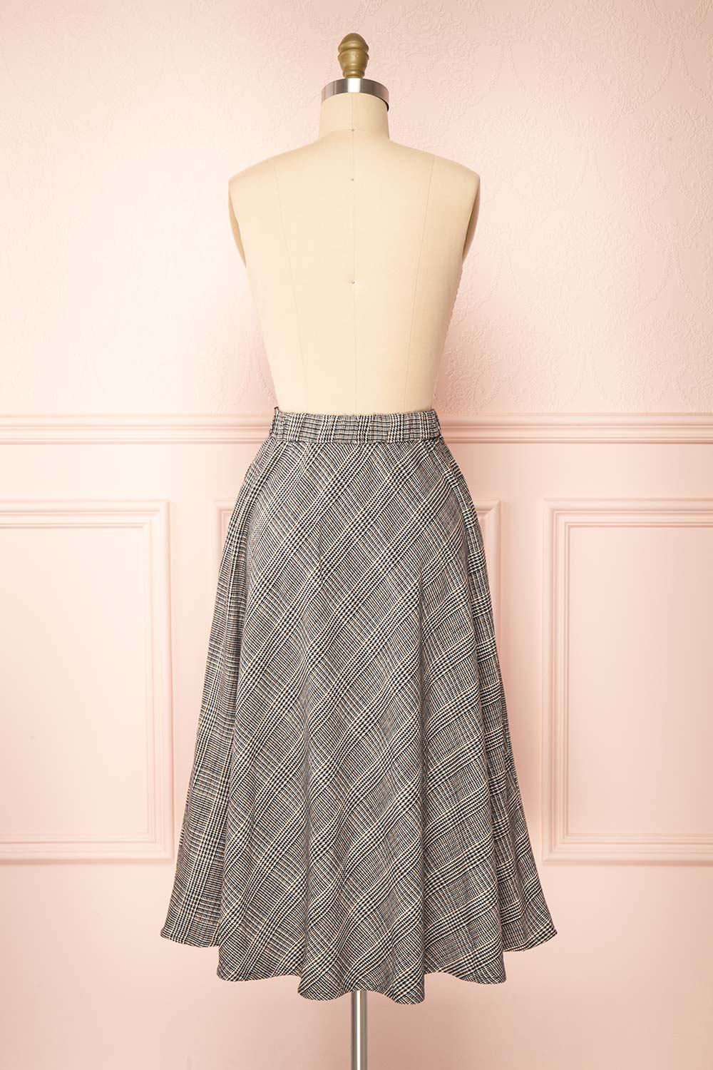 Staulinn Glen Plaid A-Line Midi Circle Skirt | Boutique 1861 back view