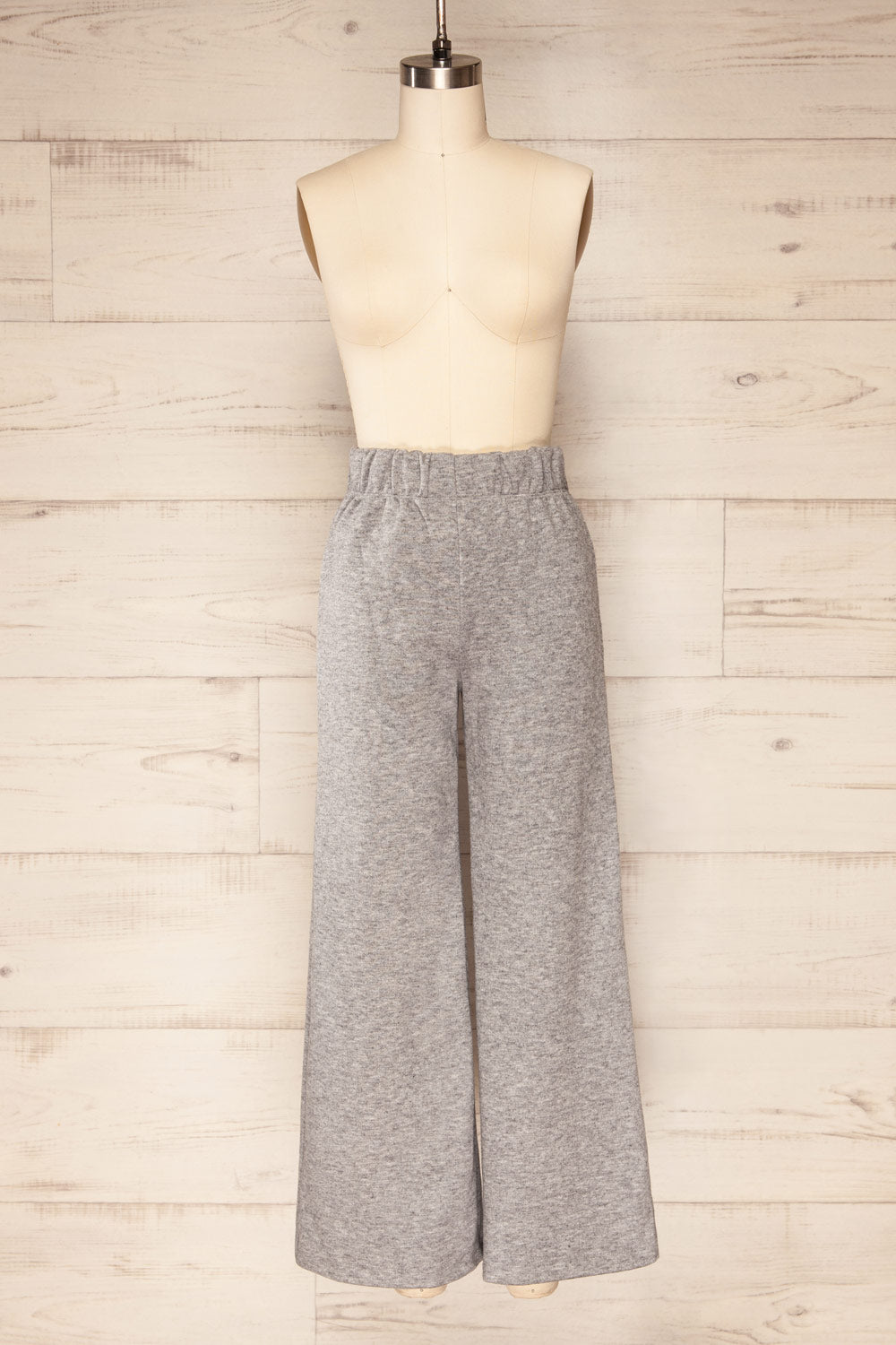 Stela Grey High-Waisted Wide Leg Lounge Pants | La petite garçonne front view