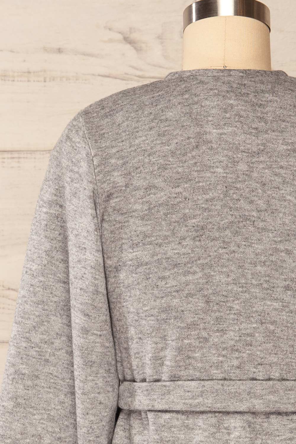 Steria Grey Lantern Sleeve Wrap Top | La petite garçonne back view