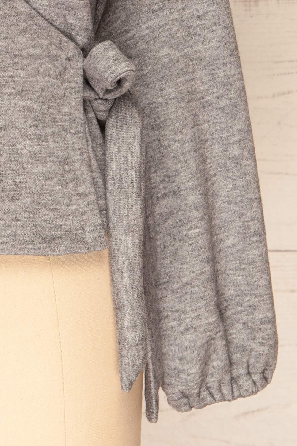 Steria Grey Lantern Sleeve Wrap Top | La petite garçonne sleeves