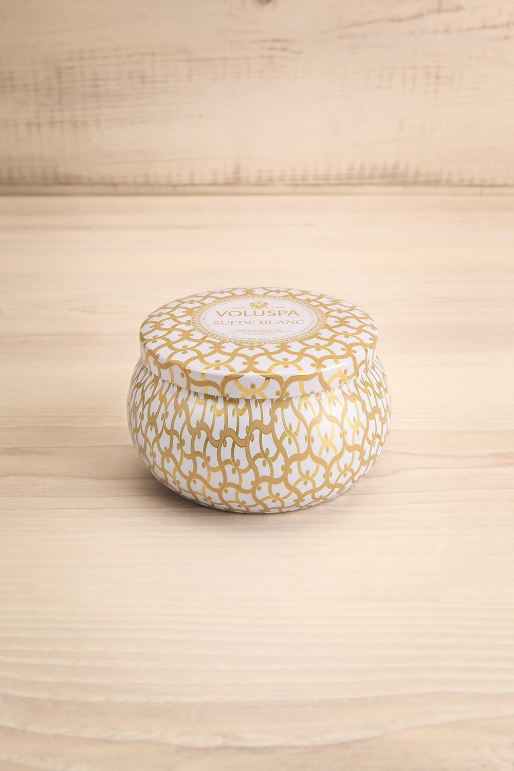 Maison Tin Candle Suede Blanc | La petite garçonne closed