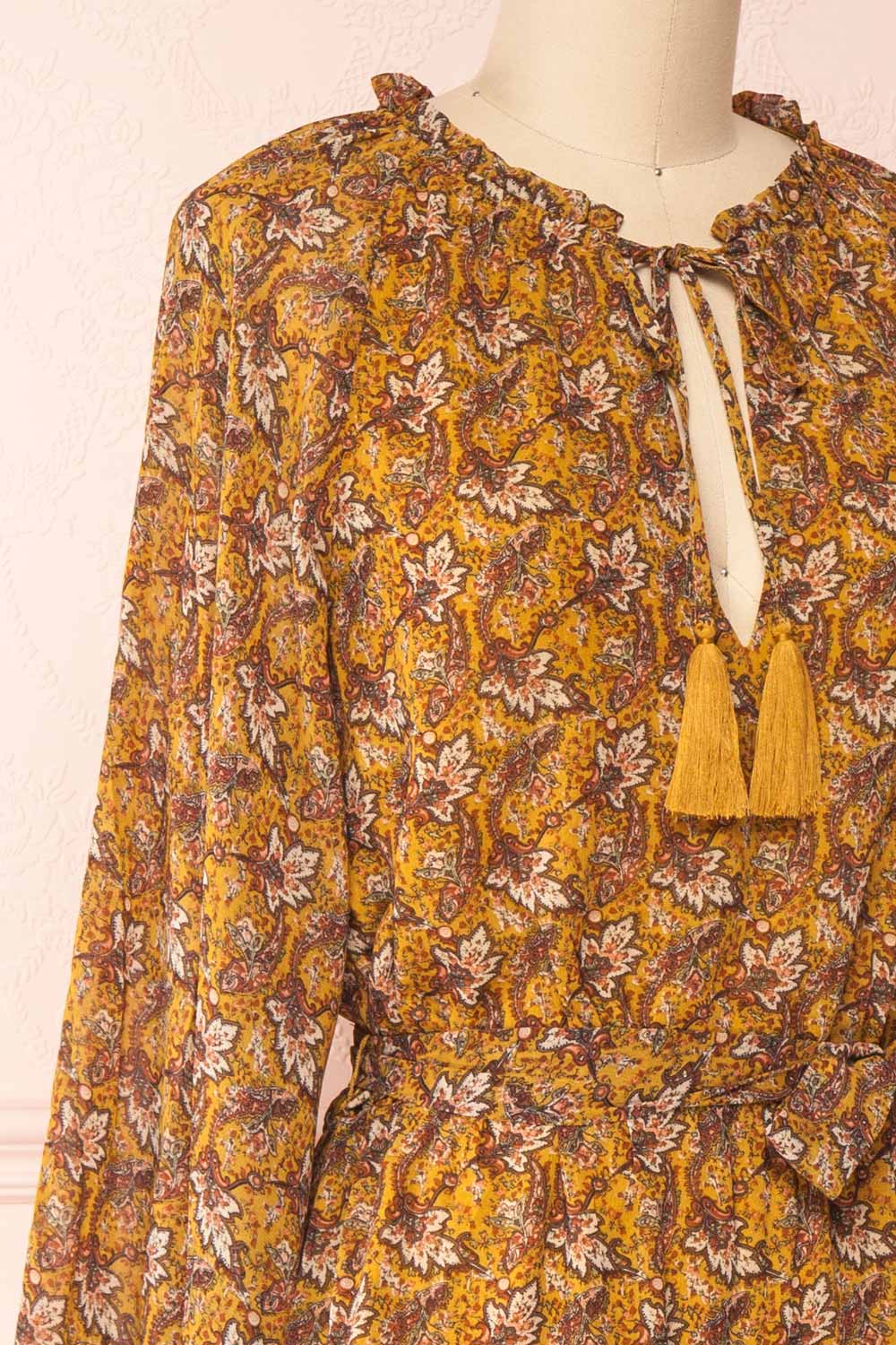 Sukenosuri Midi Dress w/ Puff Long Sleeves | Boutique 1861