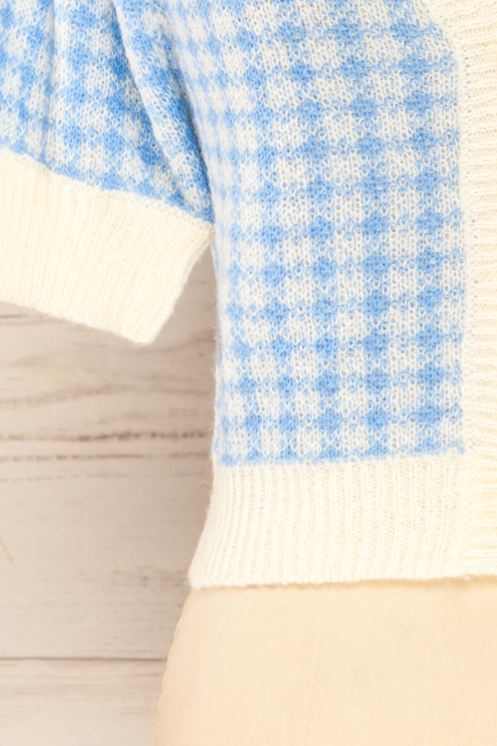 Sveti Blue Cropped Cardigan w/ Puff Sleeves | La petite garçonne bottom